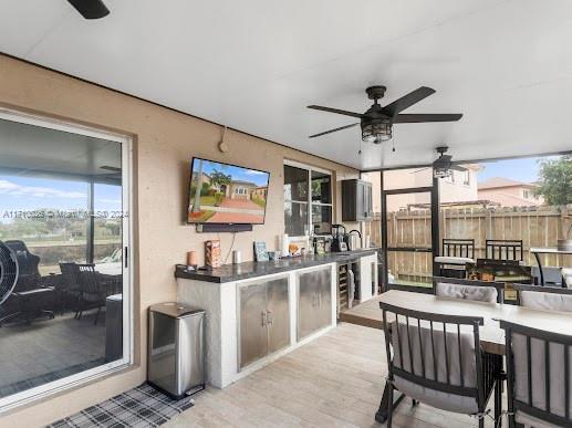 view of patio with an outdoor kitchen