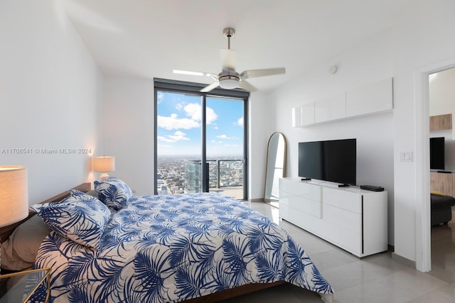 bedroom with ceiling fan