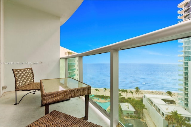 balcony with a water view