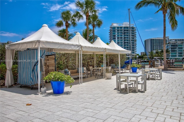 view of patio with exterior kitchen