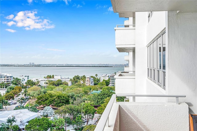 balcony with a water view