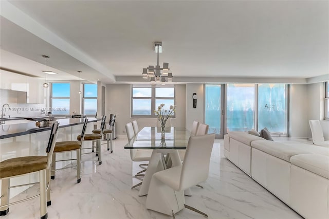 dining area with sink