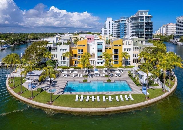 6103 Aqua Ave Unit 301, Miami Beach, FL 33141 - community pool featuring a water view