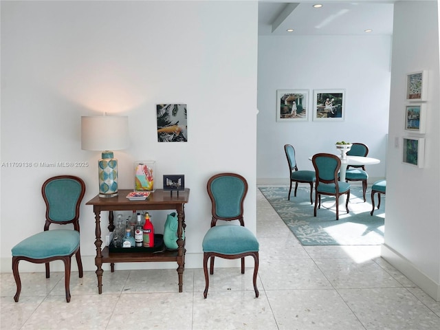 6103 Aqua Ave Unit 301, Miami Beach, FL 33141 - sitting room featuring recessed lighting and light tile patterned flooring