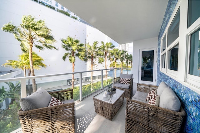 balcony with an outdoor hangout area