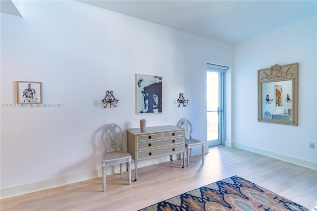 living area featuring light wood-type flooring