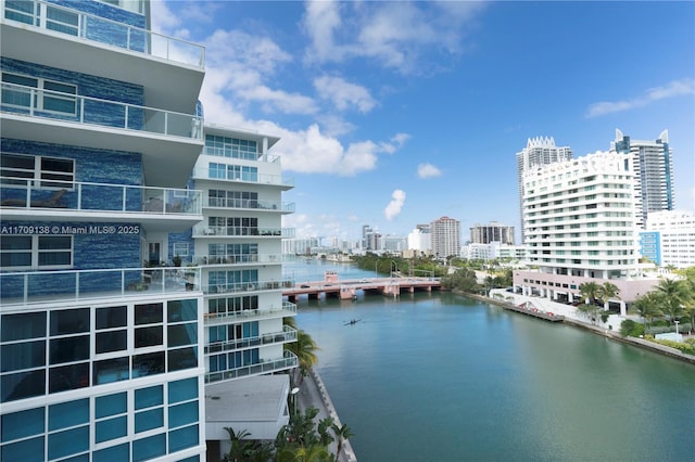 6103 Aqua Ave Unit 301, Miami Beach, FL 33141 - water view featuring a notable bridge and nearby urban area