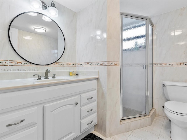 2401 S Ocean Dr Unit 605, Hollywood, FL 33019 - full bath featuring tile walls, vanity, and a stall shower