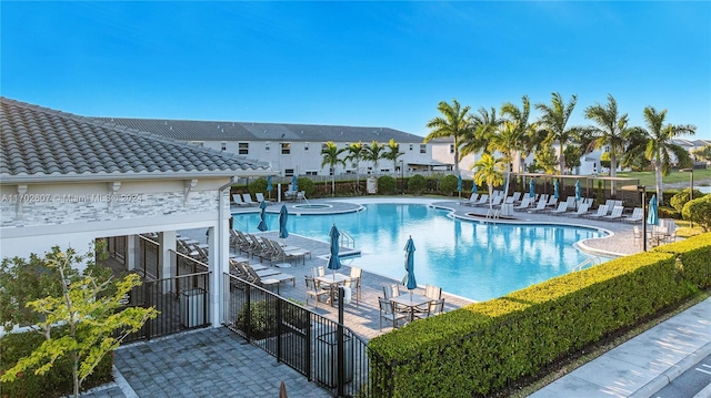 view of pool with a patio