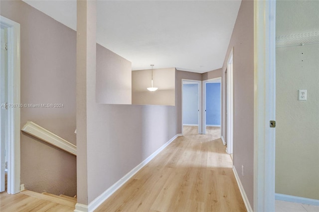 hall featuring light hardwood / wood-style flooring