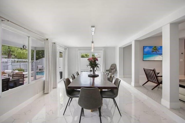 view of dining area