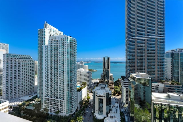 view of city with a water view