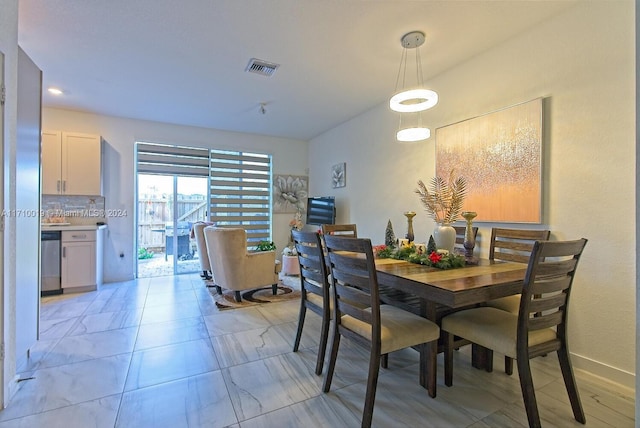 view of dining area