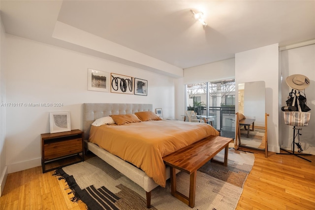 bedroom featuring light hardwood / wood-style floors