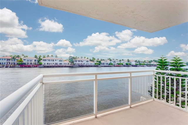 balcony with a water view