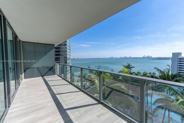 balcony with a water view