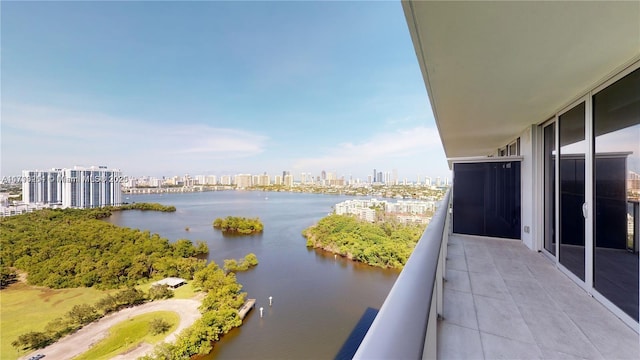 balcony with a water view