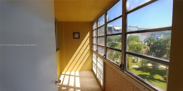 view of unfurnished sunroom