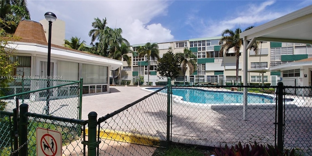 view of pool featuring a patio area