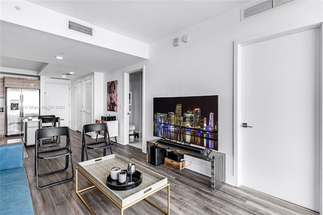 living room featuring hardwood / wood-style flooring