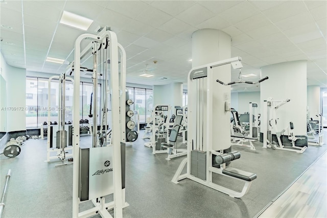 1800 NE 114th St Unit 1105, Miami, FL 33181 - exercise room with a paneled ceiling