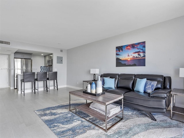 living room with hardwood / wood-style floors