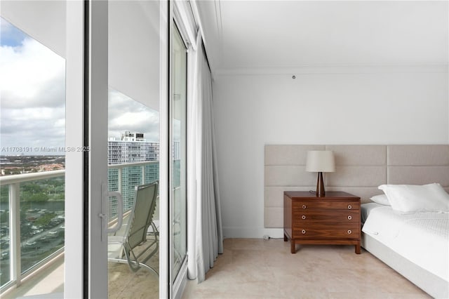 bedroom featuring crown molding