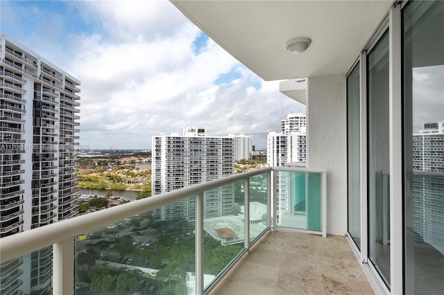 balcony with a view of city