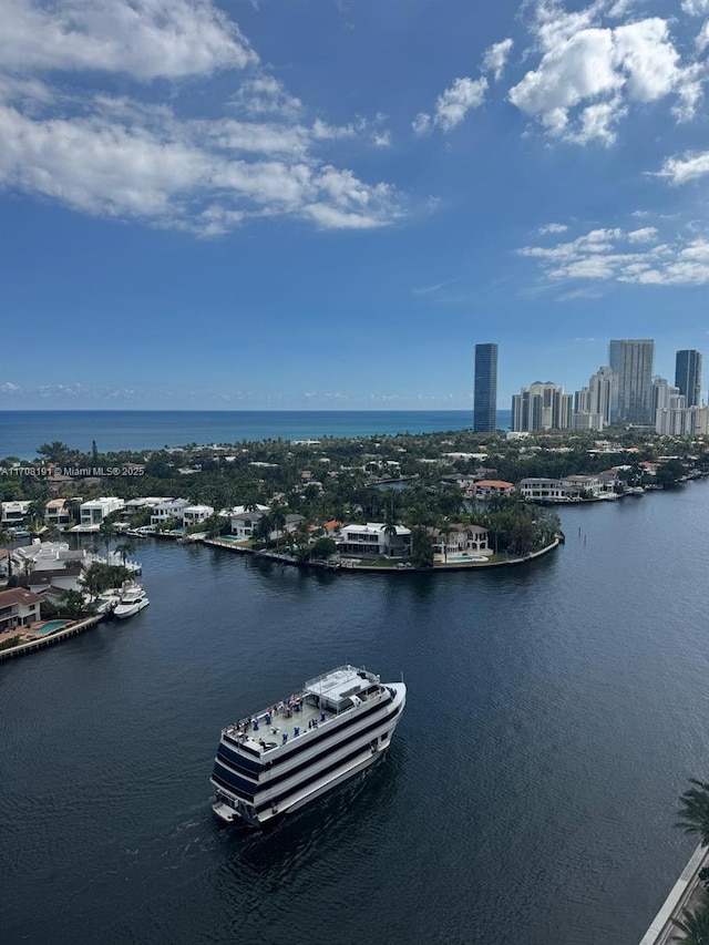 water view featuring a view of city