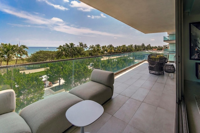 balcony with a water view