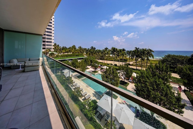 balcony with a water view