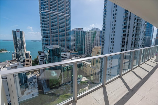 balcony with a water view