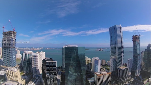 view of city with a water view