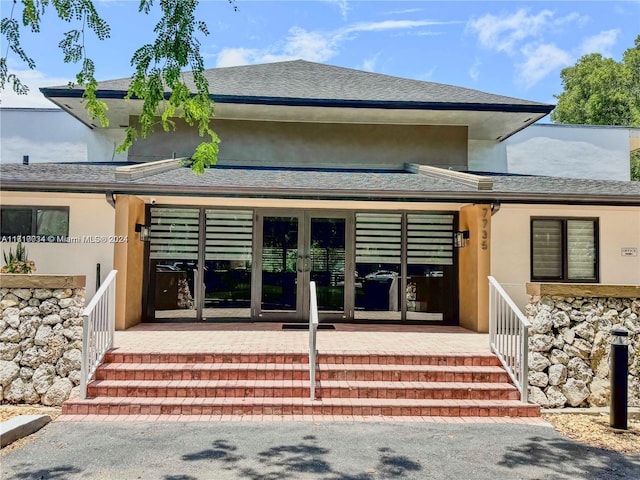 exterior space with french doors