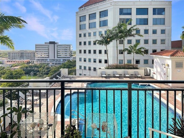 pool featuring a view of city