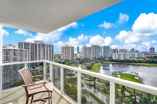 balcony with a water view