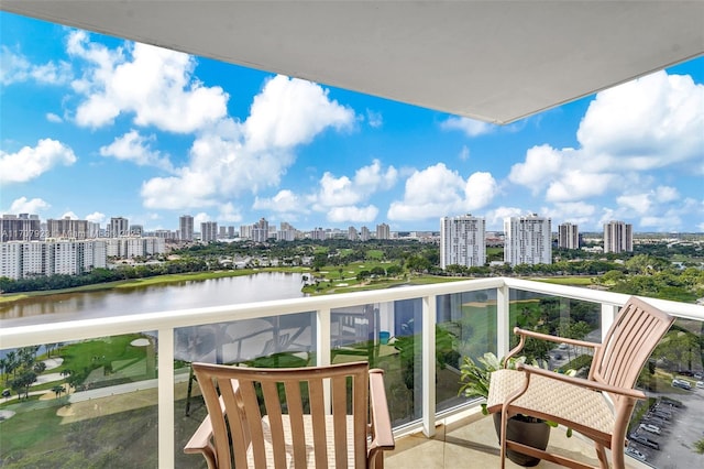 balcony with a water view