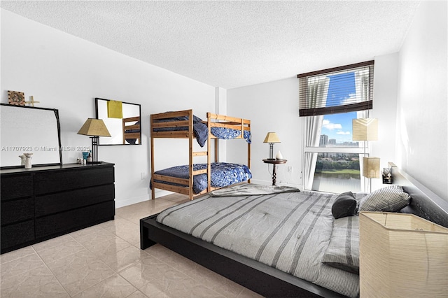 bedroom with a textured ceiling