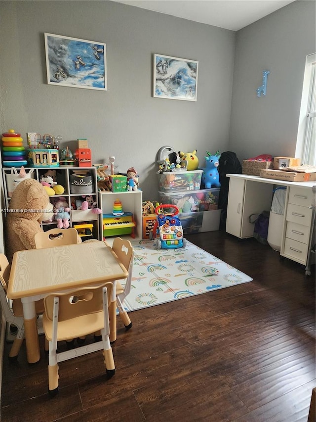 rec room featuring dark hardwood / wood-style flooring