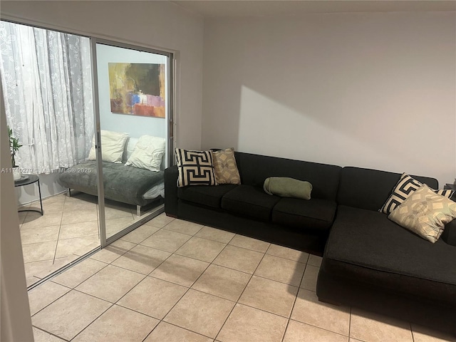 view of tiled living room