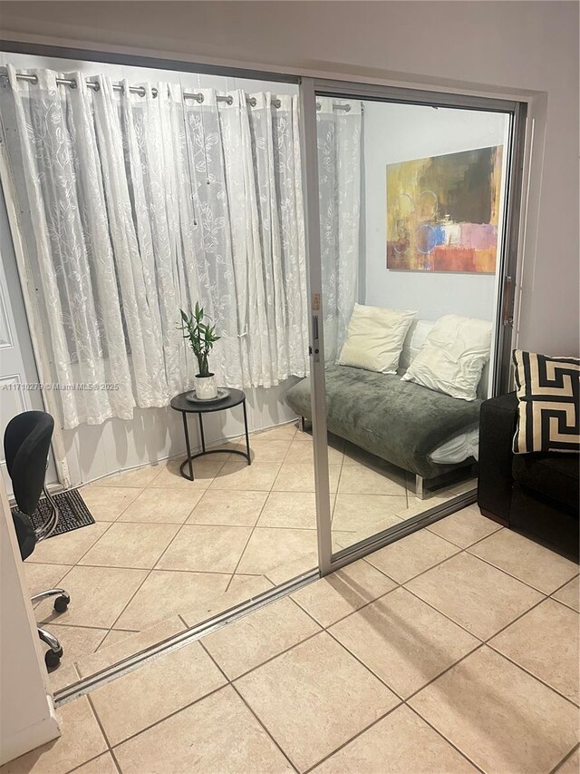 interior space featuring tile patterned flooring