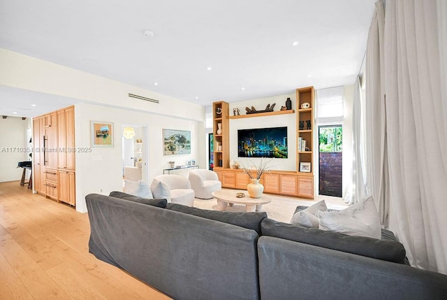 living room featuring light hardwood / wood-style flooring