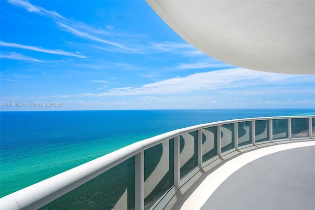 balcony with a water view