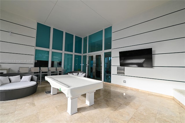 2127 Brickell Ave Unit 1005, Miami, FL 33129 - game room featuring pool table and a high ceiling