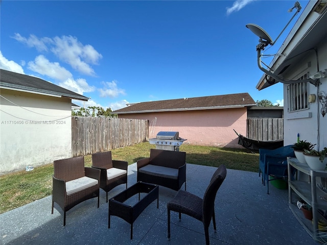 view of patio with area for grilling