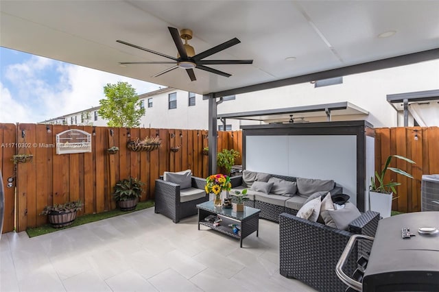 view of patio / terrace featuring an outdoor hangout area