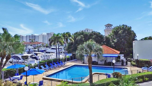 view of pool with a patio