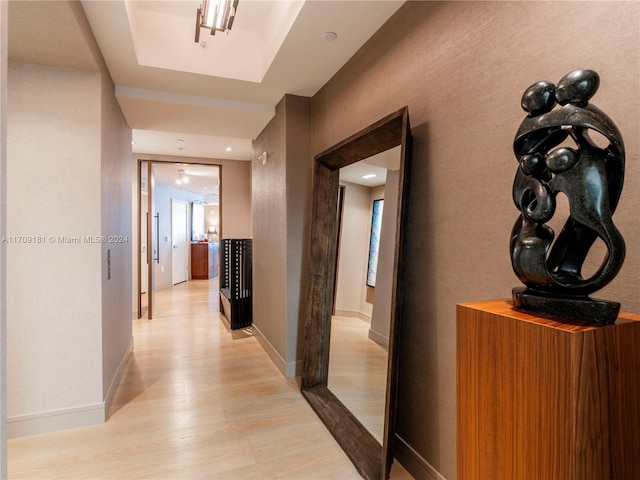 hall featuring light hardwood / wood-style flooring