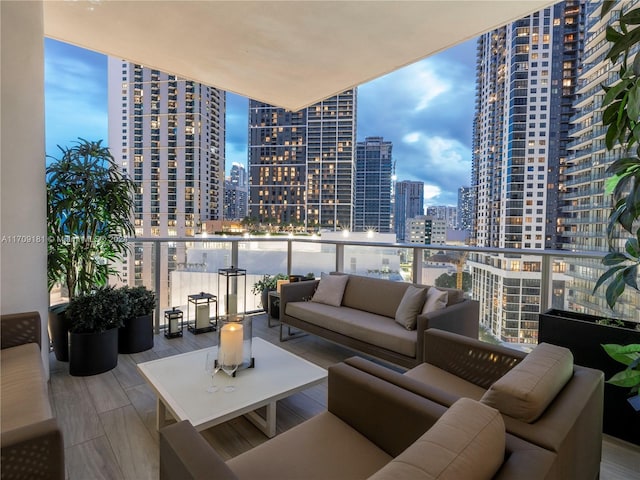 851 NE 1st Ave Unit 1212, Miami, FL 33132 - balcony with a city view and an outdoor living space