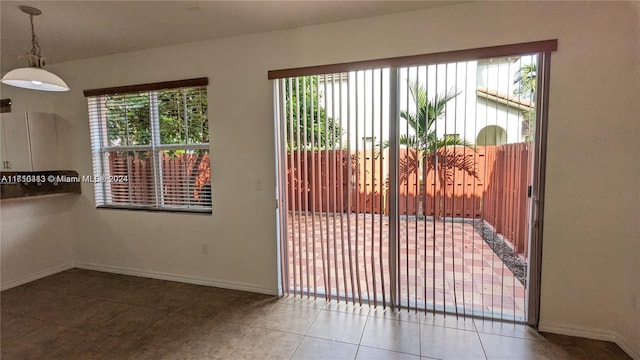 view of tiled spare room